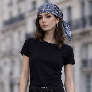 VALENTINO Vintage 100% Silk Elephant Pattern Scarf in Blue 16”